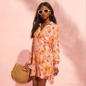 Vici Pink and Orange Floral Shirt